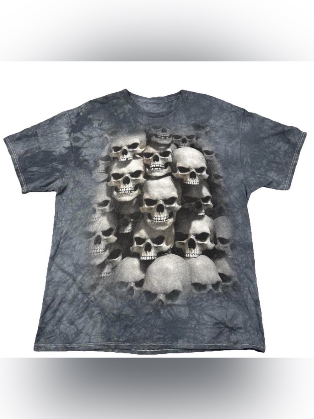 Vintage Y2K David Penfound Skull Graphic Tie Dye Tee Large Gothic Grunge